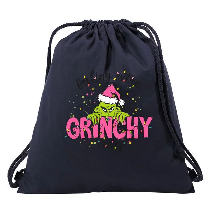 Feeling Extra Grinchy Today Christmas Holiday Drawstring Bag