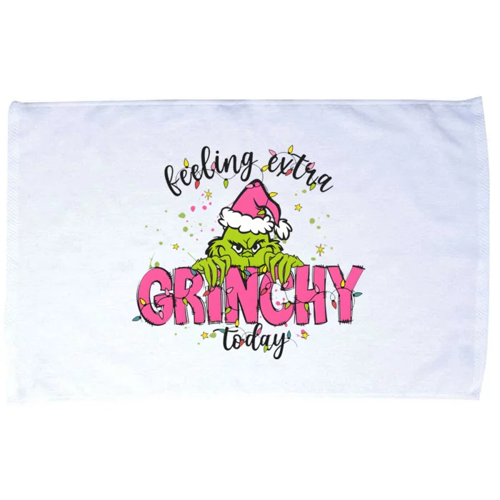 Feeling Extra Grinchy Today Christmas Holiday Microfiber Hand Towel