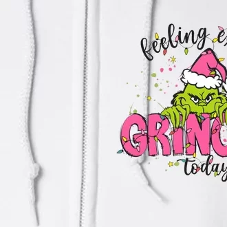 Feeling Extra Grinchy Today Christmas Holiday Full Zip Hoodie