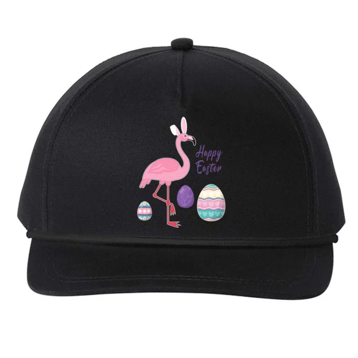 Flamingo Easter Gift Flamingo Easter Egg Hunting Gift Snapback Five-Panel Rope Hat