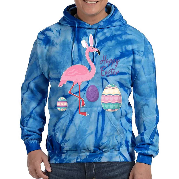 Flamingo Easter Gift Flamingo Easter Egg Hunting Gift Tie Dye Hoodie