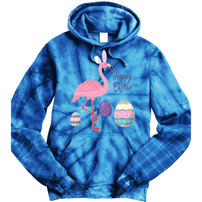 Flamingo Easter Gift Flamingo Easter Egg Hunting Gift Tie Dye Hoodie