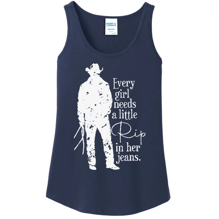 Funny Every Girl Needs A Little Rip In Her Jeans Meme Every Girl Needs A Little Ladies Essential Tank