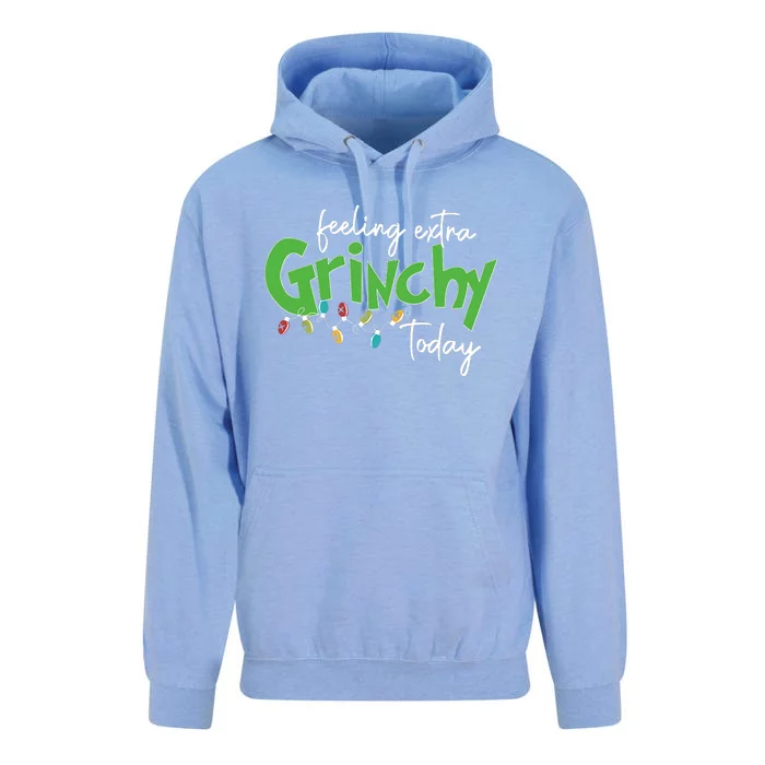 Feeling Extra Grinchy Today Christmas Xmas Lights Pullover Unisex Surf Hoodie