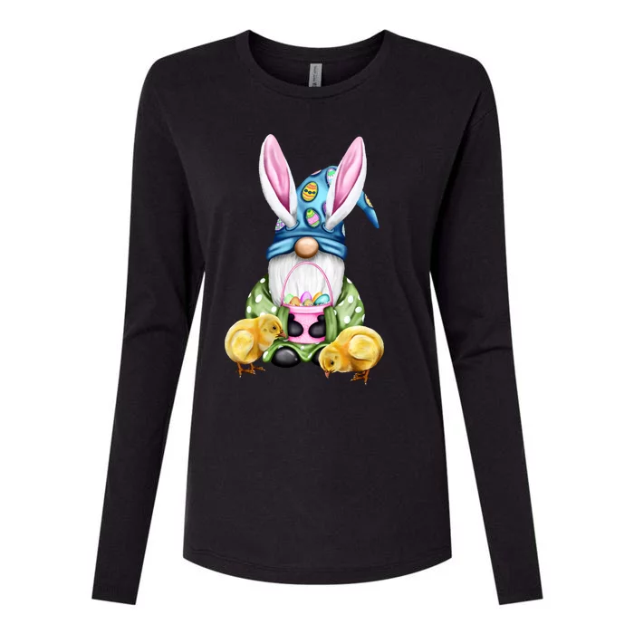 Funny Easter Gnome Womens Cotton Relaxed Long Sleeve T-Shirt