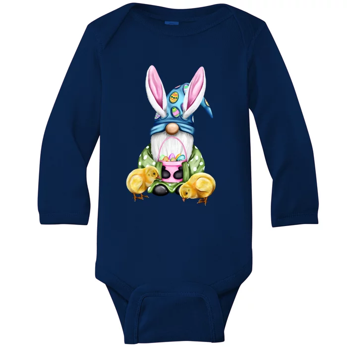 Funny Easter Gnome Baby Long Sleeve Bodysuit