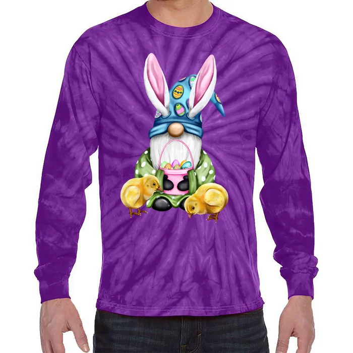 Funny Easter Gnome Tie-Dye Long Sleeve Shirt