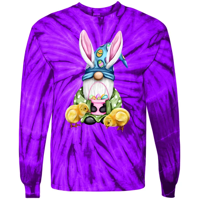 Funny Easter Gnome Tie-Dye Long Sleeve Shirt