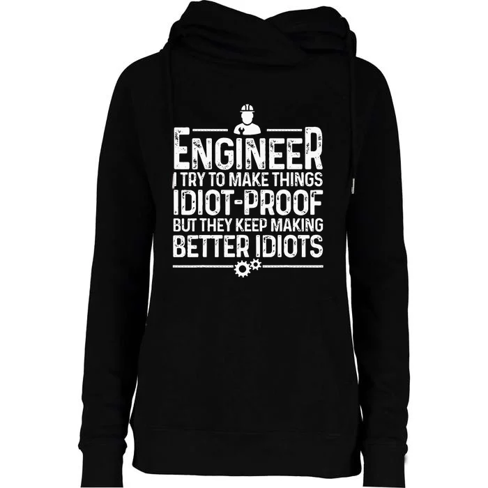 Funny Engineer Gift For Men Women Cool Engineering Mechanic Womens Funnel Neck Pullover Hood