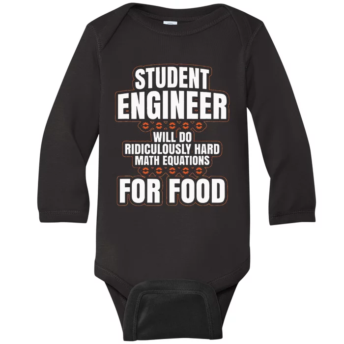 Funny Engineer Gifts Engineering College Student Gift Ideas Baby Long Sleeve Bodysuit