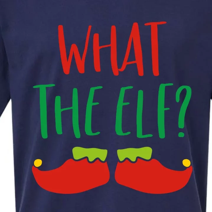 Funny Elf Gift What The Elf Christmas Pun Elf Ugly Xmas Cute Gift Sueded Cloud Jersey T-Shirt