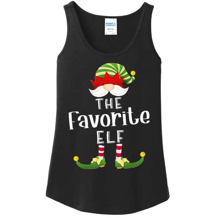 Favorite Elf Group Christmas Funny Pajama Party Ladies Essential Tank