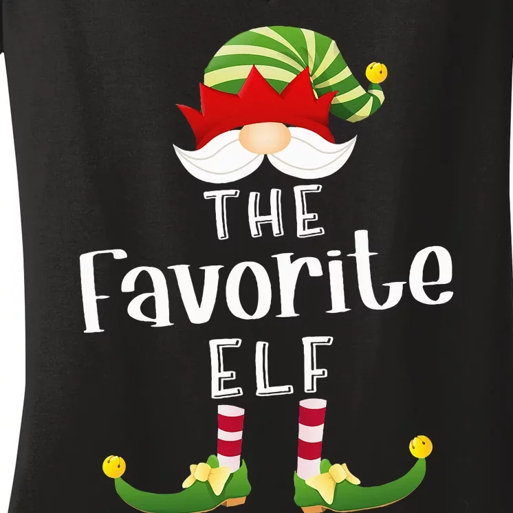 Favorite Elf Group Christmas Funny Pajama Party Women's V-Neck T-Shirt