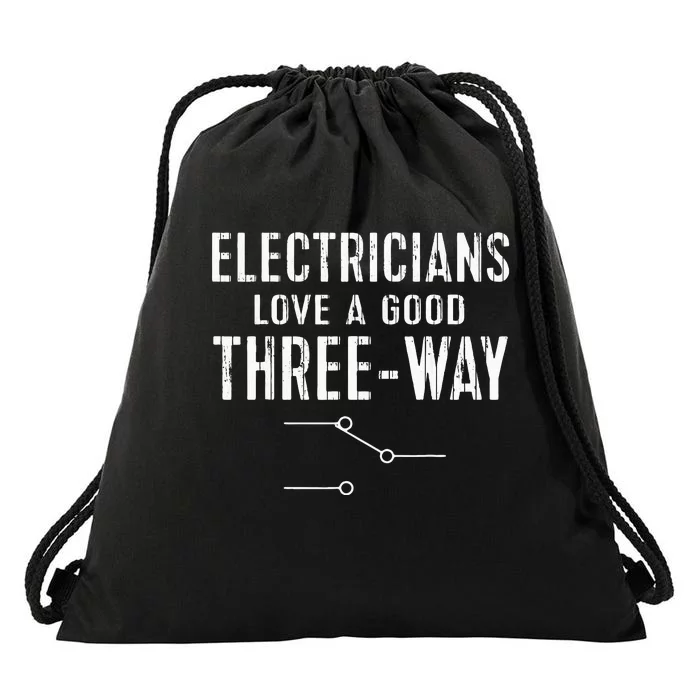 Funny Electrician Gift for Three Way Electrical Engineer Drawstring Bag