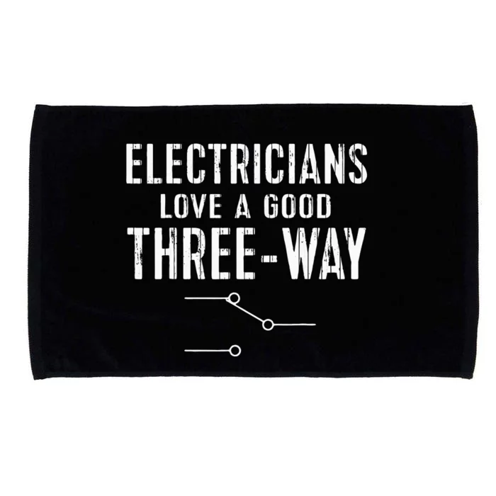 Funny Electrician Gift for Three Way Electrical Engineer Microfiber Hand Towel