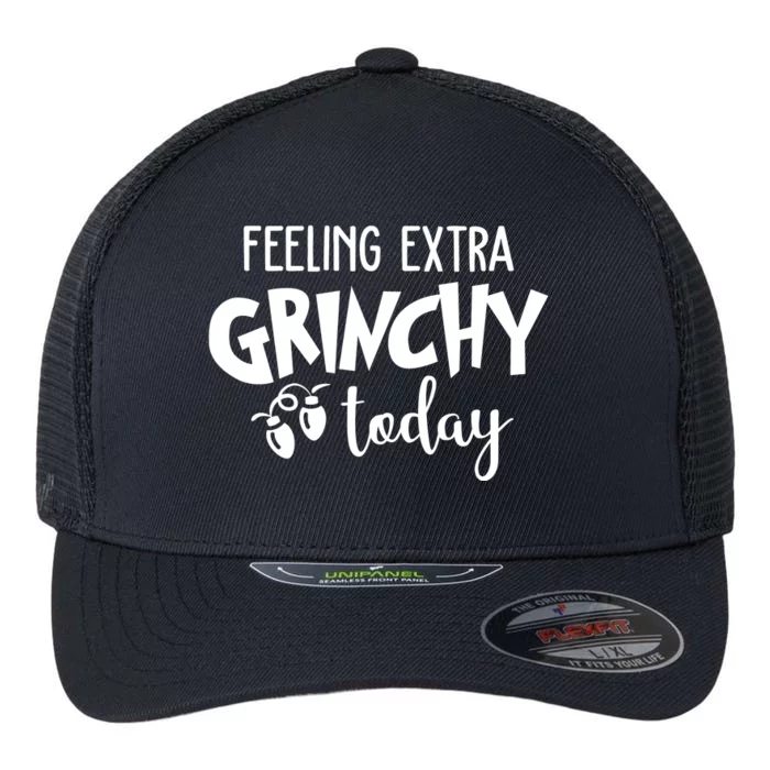 Feeling Extra Grinchy Today Funny Christmas Flexfit Unipanel Trucker Cap