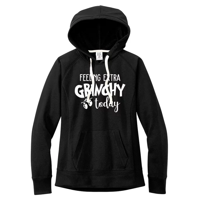 Feeling Extra Grinchy Today Funny Christmas Women's Fleece Hoodie