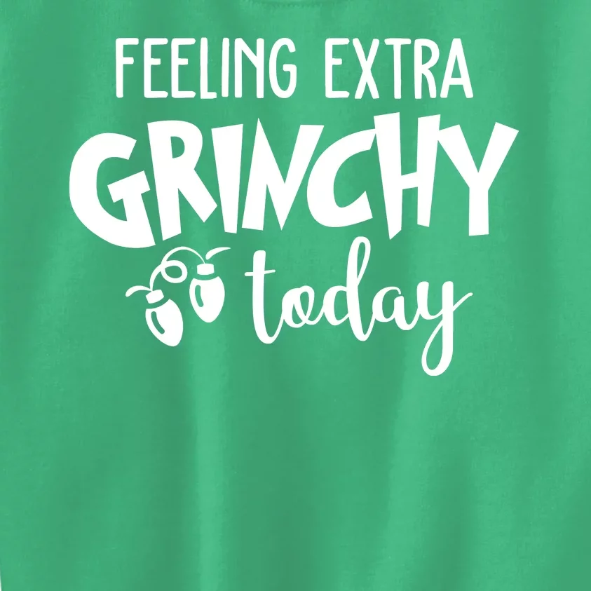 Feeling Extra Grinchy Today Funny Christmas Kids Sweatshirt