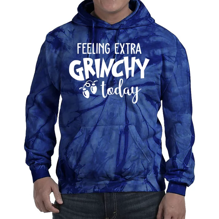 Feeling Extra Grinchy Today Funny Christmas Tie Dye Hoodie