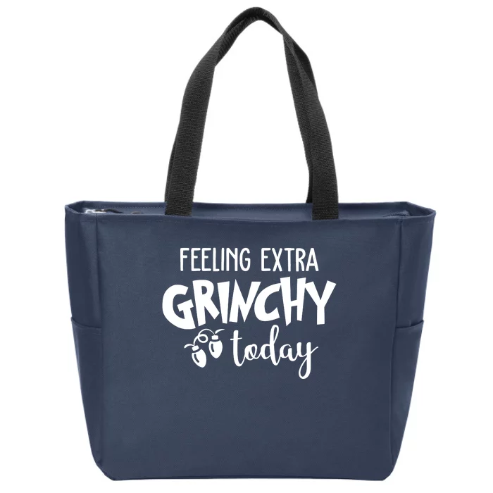 Feeling Extra Grinchy Today Funny Christmas Zip Tote Bag