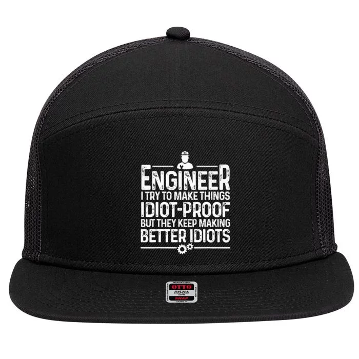 Funny Engineer Gift For Men Women Cool Engineering Mechanic 7 Panel Mesh Trucker Snapback Hat