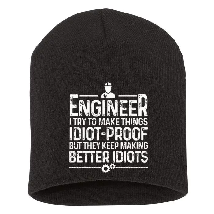 Funny Engineer Gift For Men Women Cool Engineering Mechanic Short Acrylic Beanie