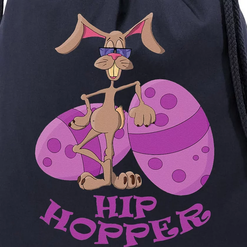 Funny Easter Hip Hopper Bunny Design For Women Drawstring Bag