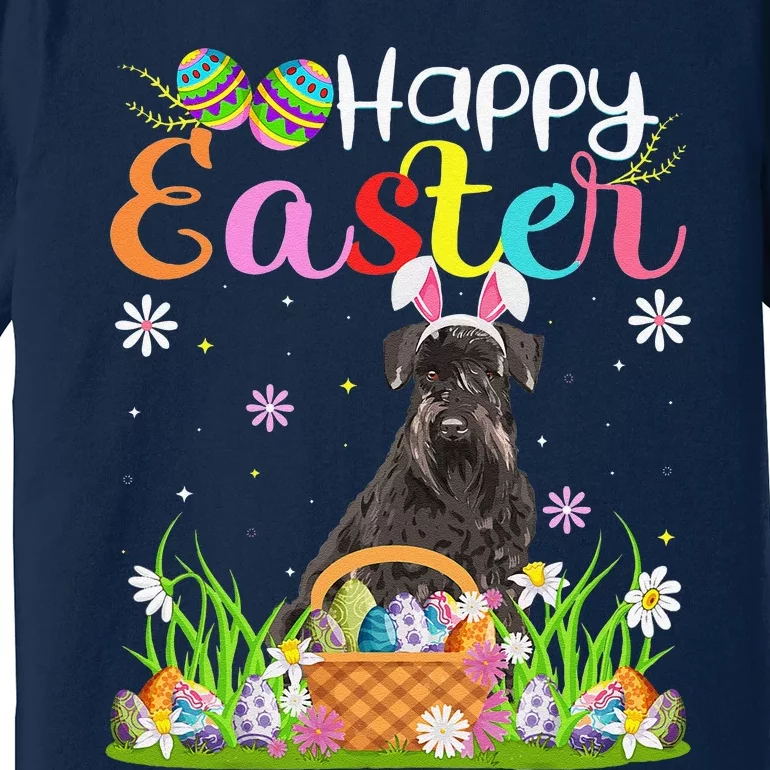 Funny Egg Hunting Bunny Giant Schnauzer Dog Happy Easter Premium T-Shirt