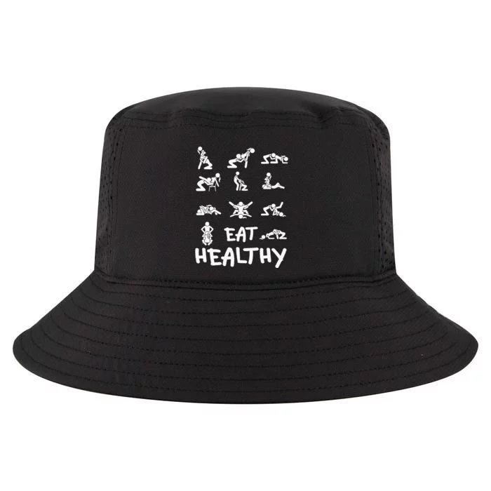 Funny Eat Healthy Dirty Cool Comfort Performance Bucket Hat