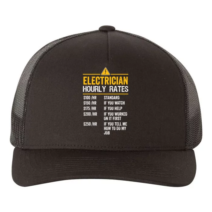 Funny Electrician Hourly Rates Lineman Labor Rates Yupoong Adult 5-Panel Trucker Hat