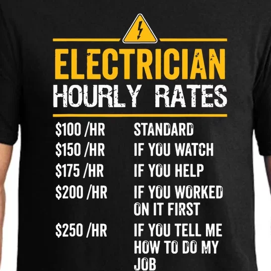 Funny Electrician Hourly Rates Lineman Labor Rates Pajama Set