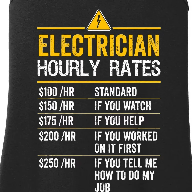 Funny Electrician Hourly Rates Lineman Labor Rates Ladies Essential Tank