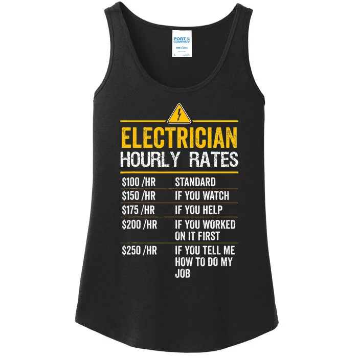 Funny Electrician Hourly Rates Lineman Labor Rates Ladies Essential Tank