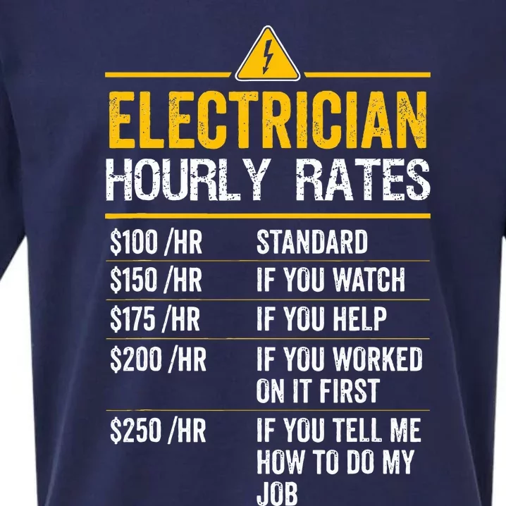 Funny Electrician Hourly Rates Lineman Labor Rates Sueded Cloud Jersey T-Shirt