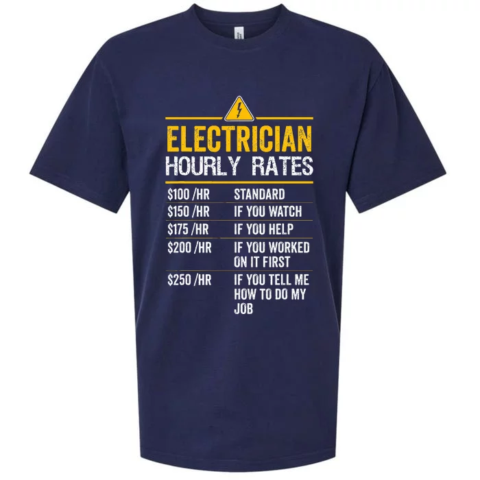 Funny Electrician Hourly Rates Lineman Labor Rates Sueded Cloud Jersey T-Shirt