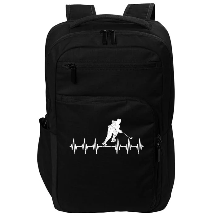 Funny Ekg Hockey Game Graphic Ice Hockey Heartbeat Meaningful Gift Impact Tech Backpack