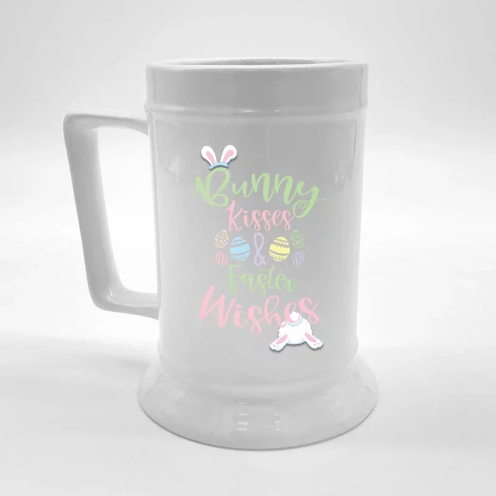 Fun Easter Holiday Greeting Bunny And Easter Wishes Funny Gift Front & Back Beer Stein