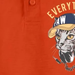 Funny Everything Is Pawsible Hiphop Cat Dry Zone Grid Performance Polo