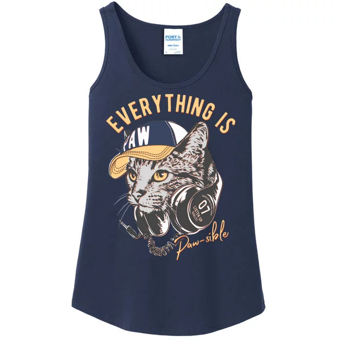 Funny Everything Is Pawsible Hiphop Cat Ladies Essential Tank