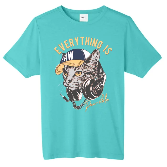 Funny Everything Is Pawsible Hiphop Cat ChromaSoft Performance T-Shirt