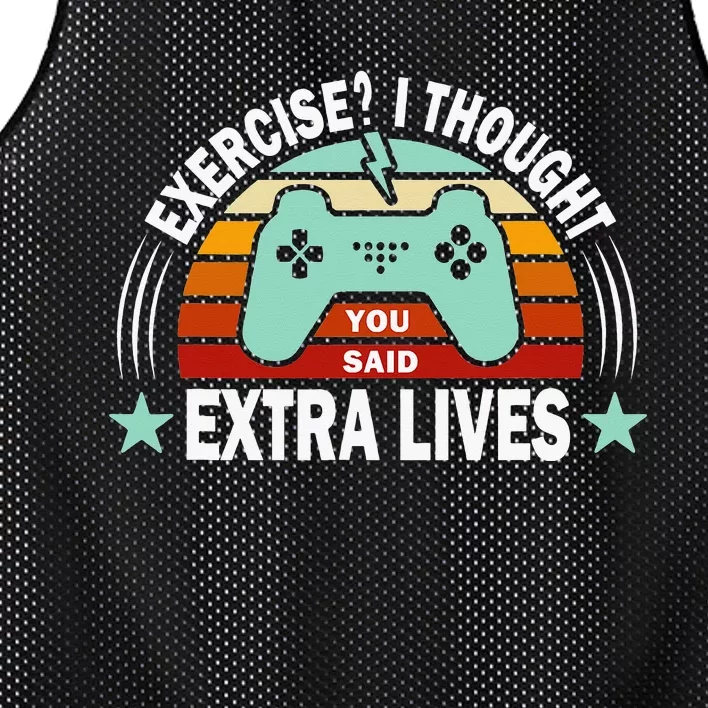 Funny Exercise I Thought You Said Extra Lives Gaming Gamer Mesh Reversible Basketball Jersey Tank