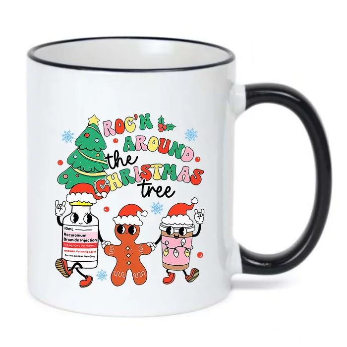 Funny ER ICU RN Nurse Xmas Roc'n Around The Christmas Tree Black Color Changing Mug