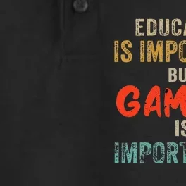 Funny Education Is Important But Gaming Is Importanter Gamer Dry Zone Grid Performance Polo