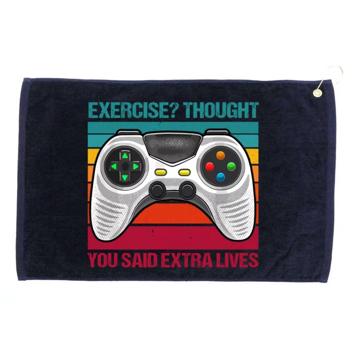 Funny Exercise I Thought You Said Extra Lives Gaming Gamer Gift Grommeted Golf Towel