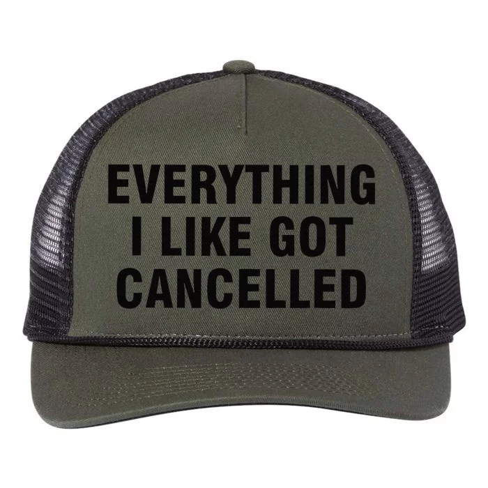 Funny Everything I Like Got Cancelled Retro Rope Trucker Hat Cap