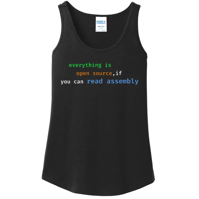 Funny Everything Is Open Source If You Can Read Assembly Ladies Essential Tank