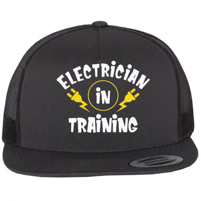 Funny Electrician In Training Flat Bill Trucker Hat