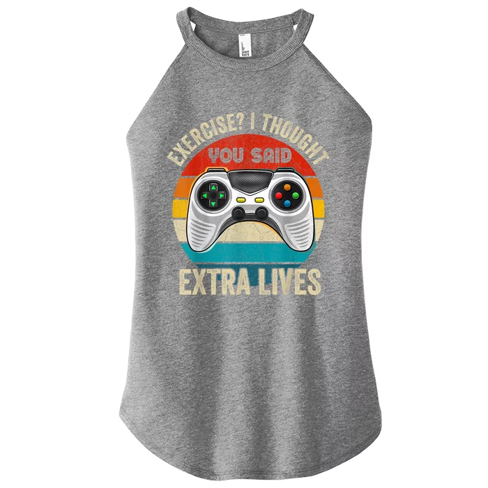 Funny Exercise I Thought You Said Extra Lives Gaming Gamer Women’s Perfect Tri Rocker Tank