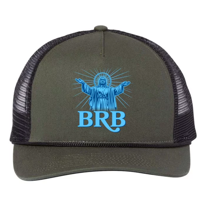 Funny Easter Jesus BRB Be Right Back Retro Rope Trucker Hat Cap