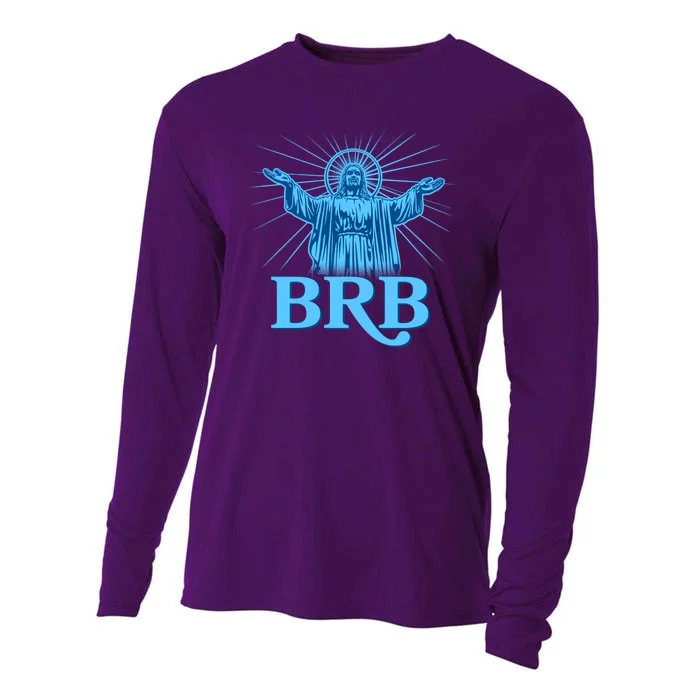 Funny Easter Jesus BRB Be Right Back Cooling Performance Long Sleeve Crew